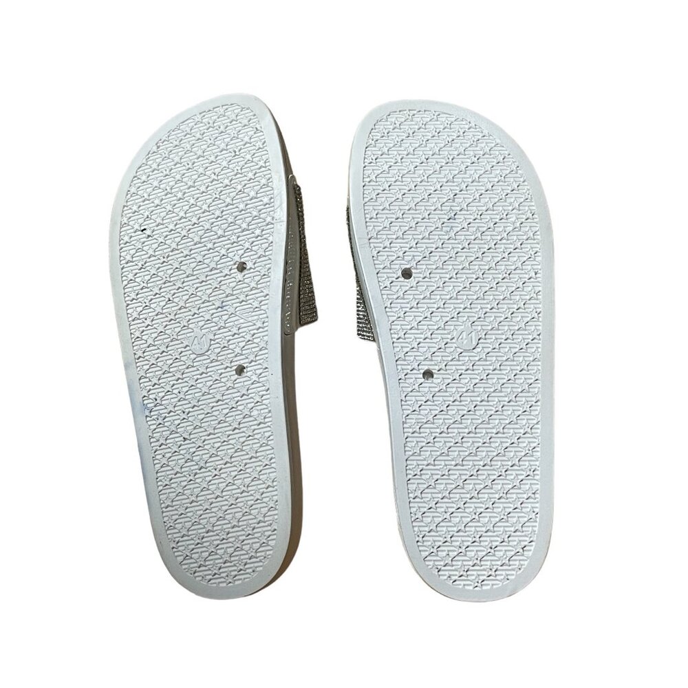 White and Glitter Silver Sandals Flip Flop Size 41 - Picture 5 of 7